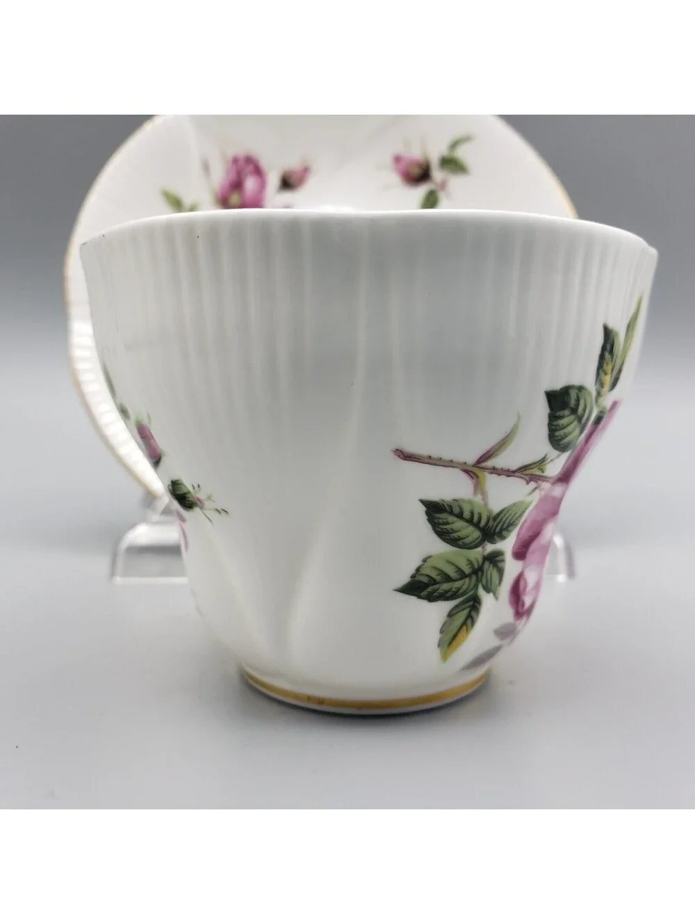 Vintage Royal Albert Teacup and Saucer Pink Old Fashion Rose Shelley Shape